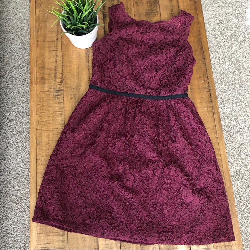 LOFT lace dress - burgundy